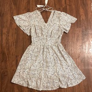 Size large Crescent mid dress great condition, from H&M.  White/black polka dots